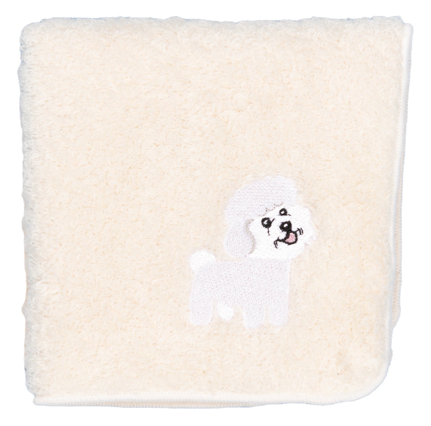 【HHD】 日本有機棉刺繡方巾 - 比熊犬 - 白色