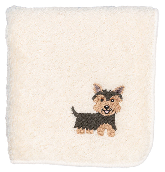 【HHD】 Japan Organic Cotton Embroidered Square Handkerchief - Yorkshire terrier (White)