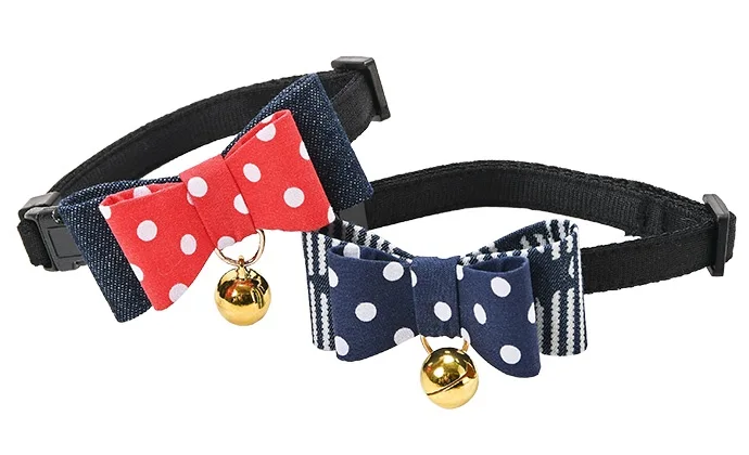 【Amo.K】 Cat Collar - Dot Ribbon